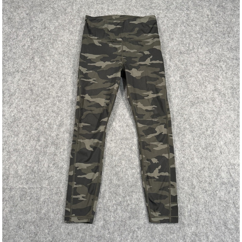 Athleta Ultimate 7/8 Tight Dark Green Black Camo Leggings High Waist Size Sm